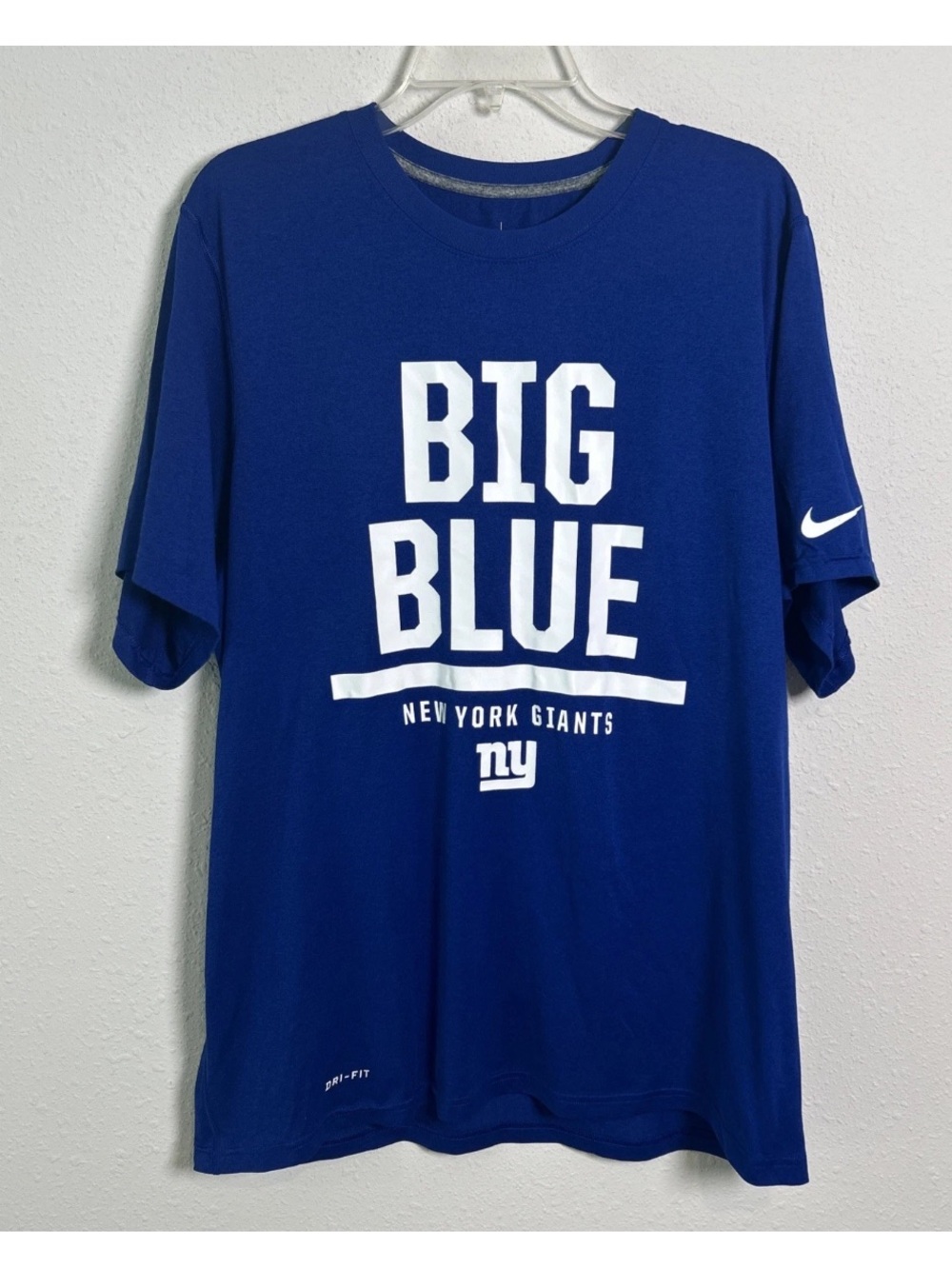 Nike Dri-Fit New York Giants Big Blue T-Shirt Men’s XL Performance Wear Blue NFL